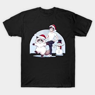 Ragdoll Cat Snowman Christmas T-Shirt